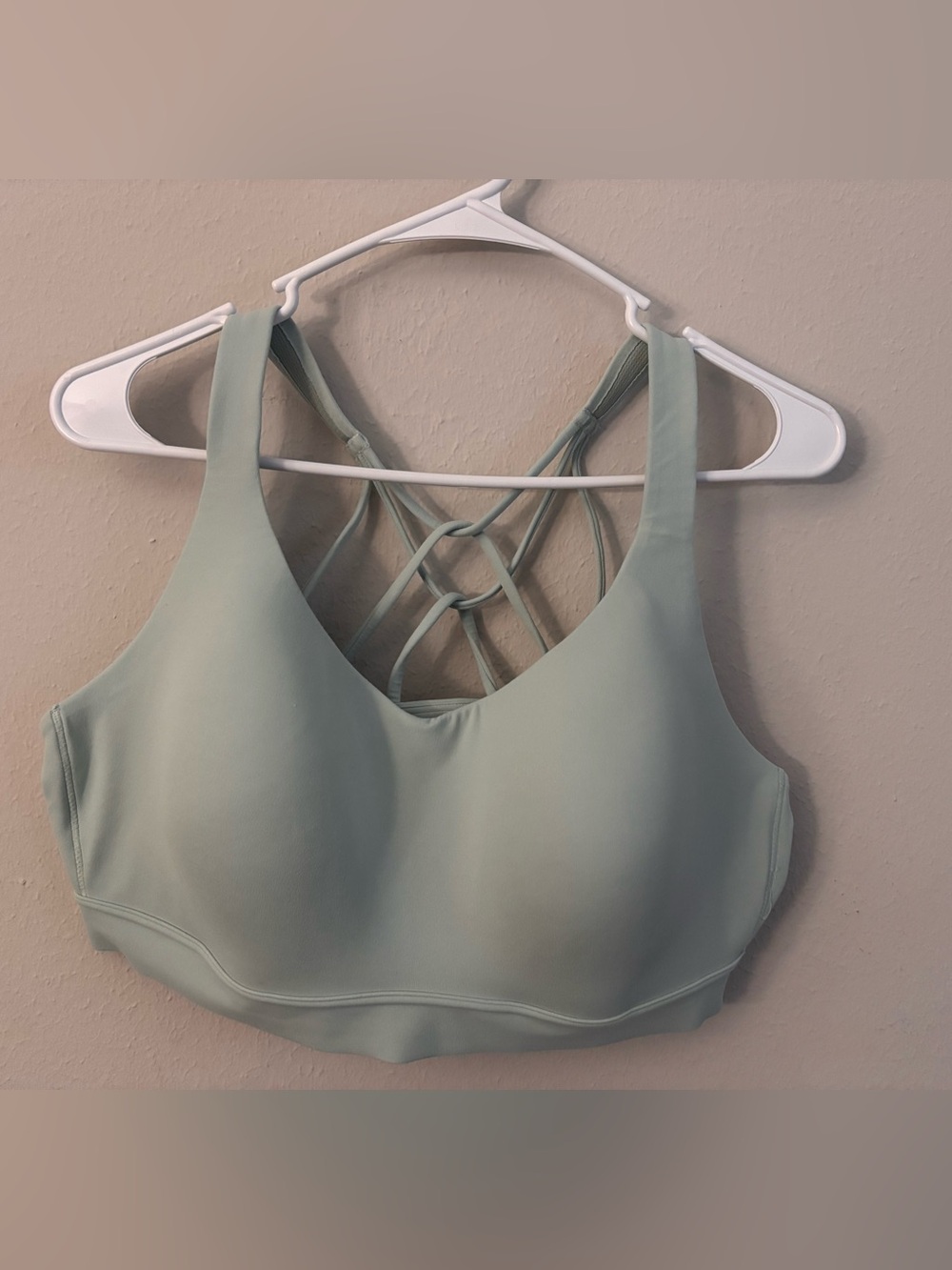 Athleta Perfect Form Current Green Strappy Sports Bra XL